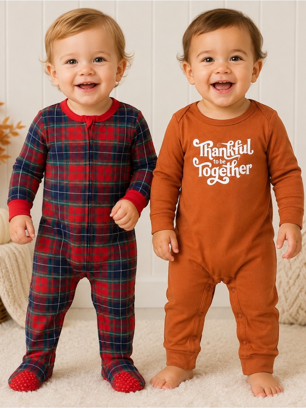Old Navy Cat & Jack Baby 12M 12-18M Thanksgiving Christmas Romper Pajama Bundle